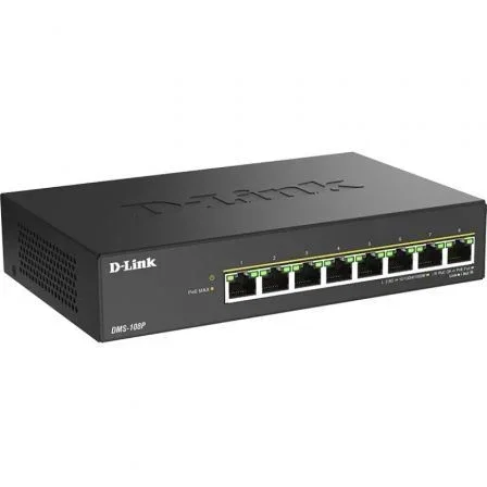 D-Link DMS-108P/E Switch 8 Puertos 2.5G Multi-Gigabit PoE++ Negro D-Link DMS-108P/E Switch 8 Puertos 2.5G Multi-Gigabit PoE++ Negro